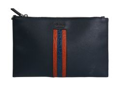Zipped Croc Pouch,Leather,Navy,AC,B,3*